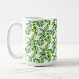 Lush broad-leaved green plant coffee mug