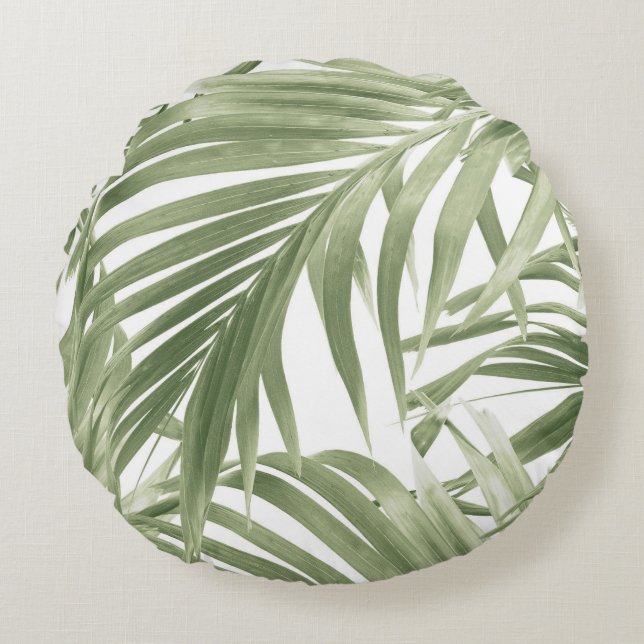 Lush Caribbean Palm Collage #2 #tropical #wall  Round Cushion (Front)