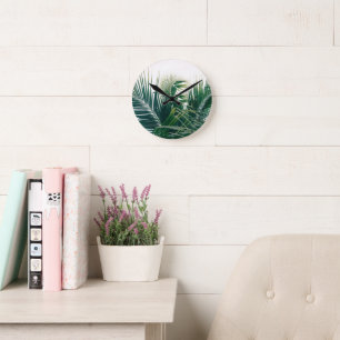 Lush Caribbean Palms 13 #palms#tropical Round Clock