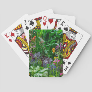 Lush English Cottage Garden Summer Flowers Photo Playing Cards