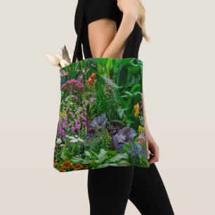 Lush English Cottage Garden Summer Flowers Photo Tote Bag