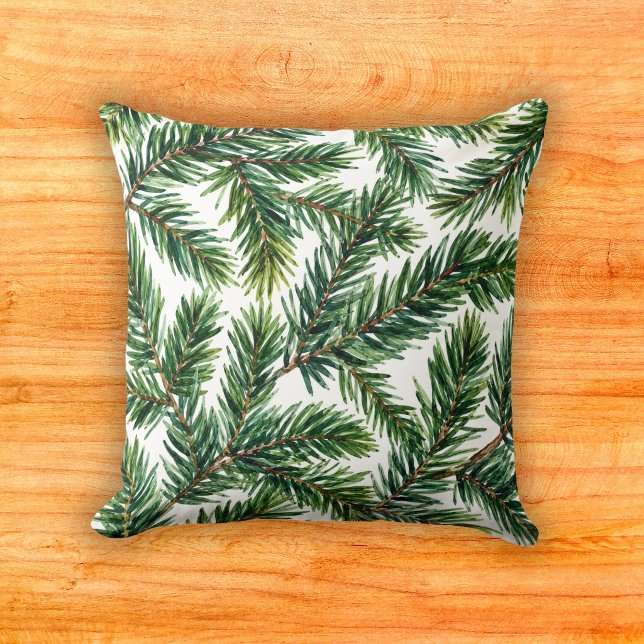 Lush Evergreen Douglas Fir Foliage Pattern Cushion (Creator Uploaded)