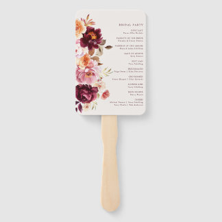 Lush Fall Floral Wedding Hand Fan