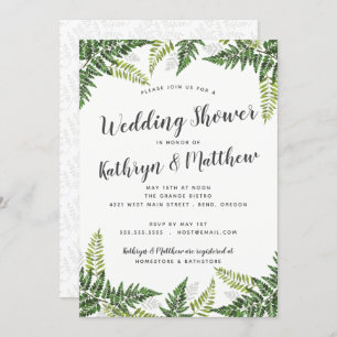 Lush Fern Tropical Couples Wedding Shower Invitation