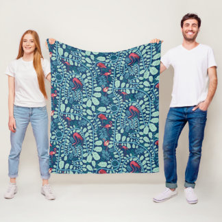 Lush Flamingo Jungle Fleece Blanket