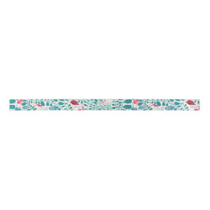 Lush Flamingo Jungle Pattern *Soft Breeze* Satin Ribbon