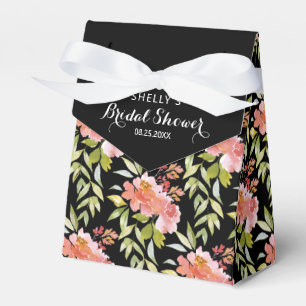 Lush Floral Greenery Bridal Shower Black Favour Box