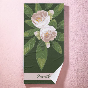 Lush Flower and Greenery Elegant Bath Towel