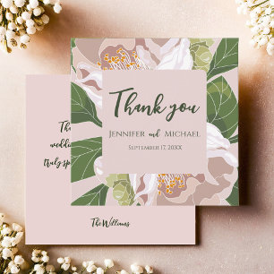 Lush Flower and Greenery Elegant  Thank You Card