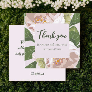 Lush Flower and Greenery Elegant  Thank You Card