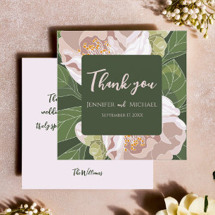 Lush Flower and Greenery Elegant  Thank You Card