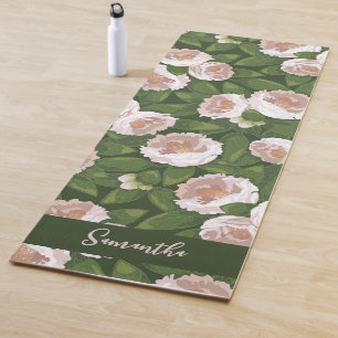 Lush Flower and Greenery Elegant Yoga Mat
