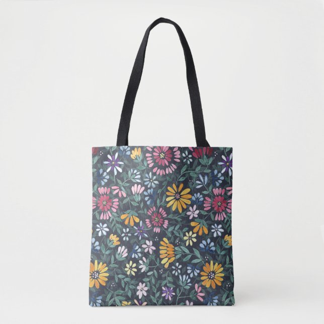 Lush Flowers and Vines - Forest Floor Tote Bag (Front)