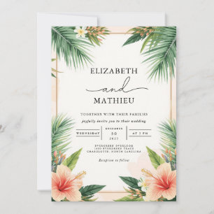 Lush Foliage Arch Romance Wedding Invitation