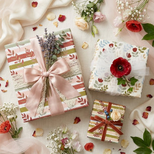 Lush Fresh Colourful Botanical Watercolor TMF26 Wrapping Paper Sheet