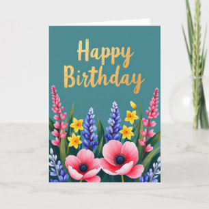 Lush Garden Birthday Card