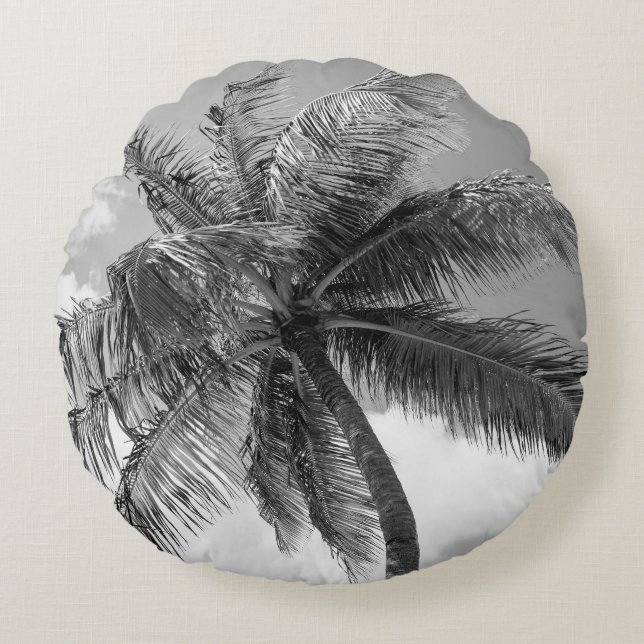 Lush Glam Palm Tree 2 Round Cushion (Front)