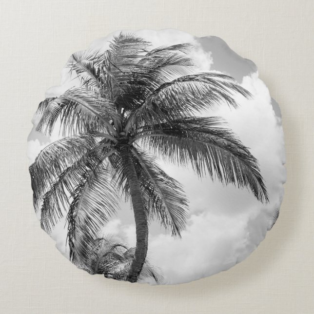 Lush Glam Palm Trees 1 Round Cushion (Front)