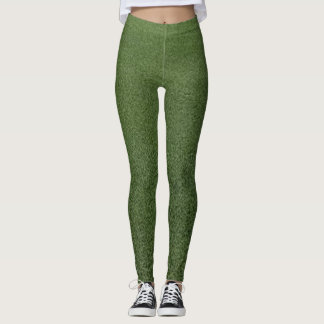 Lush Green Artificial Grass Nature Design | Fresh Leggings