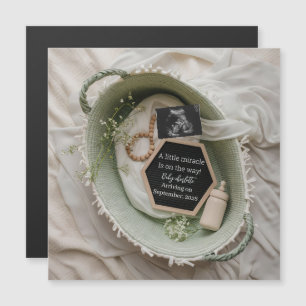 Lush Green Basket Pregnancy Announcement keepsake