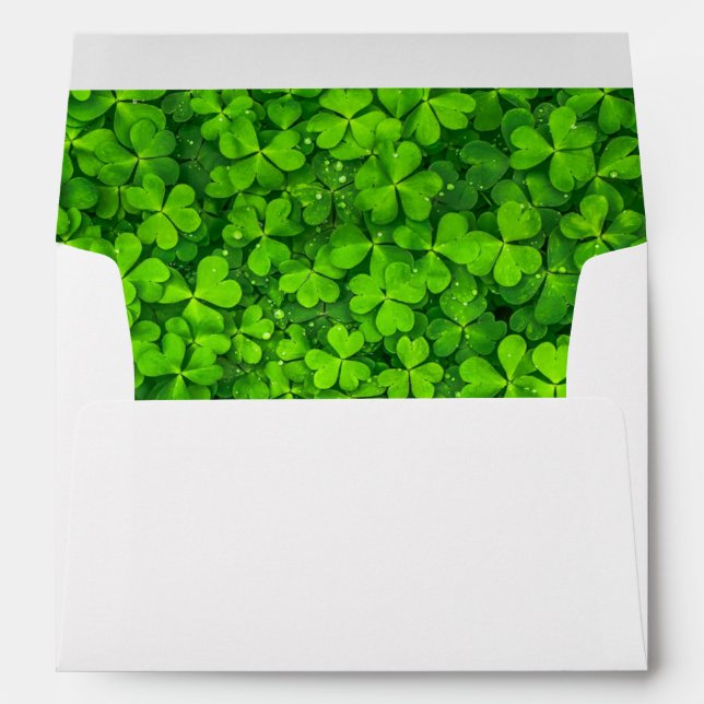 Lush Green Clovers with Water Drops Envelopes (Back (Bottom))
