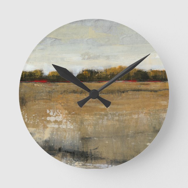 Lush Green Countryside Landscape Round Clock (Front)