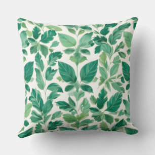 Lush Green Foliage Pattern Cushion