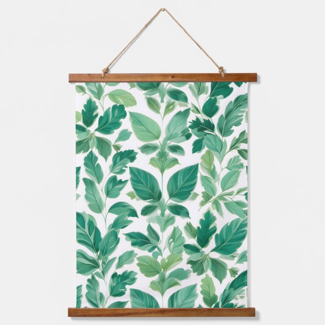 Lush Green Foliage Pattern Hanging Tapestry (Front)