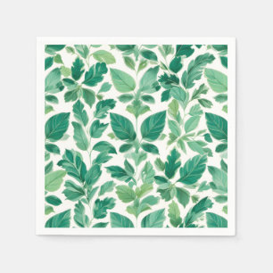 Lush Green Foliage Pattern Napkin