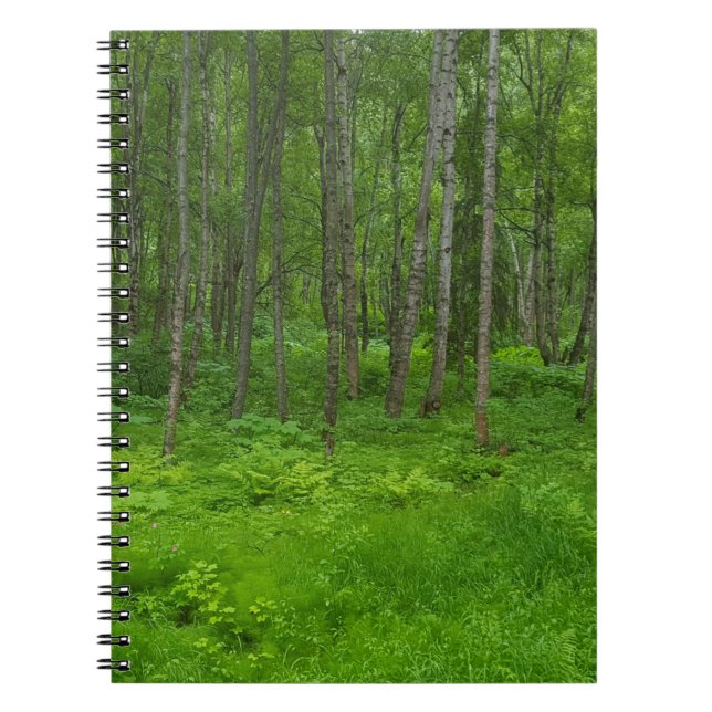 Lush Green Forest Landscape Scene Notebook (Front)
