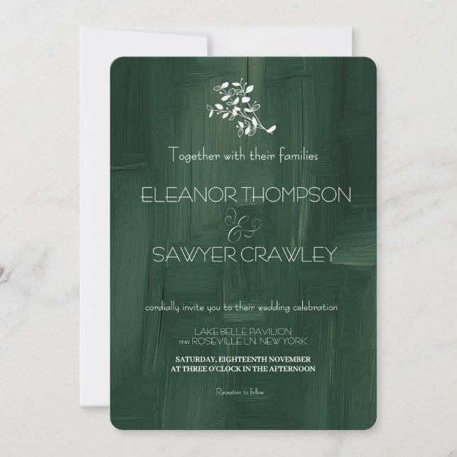 Lush Green Garden Wedding Invitation (Front)