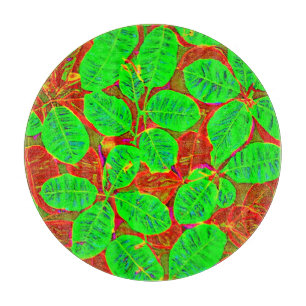 Lush Green Leaf Pattern Cutting Board