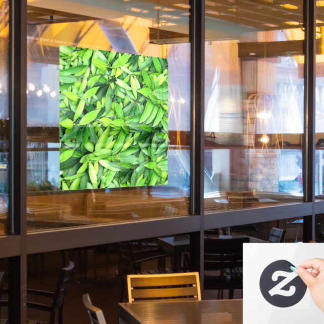 Lush Green Leaves Pattern – Nature Botanical  (Restaurant Window)