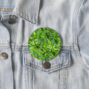 Lush Green Leaves Pattern – Nature Botanical  7.5 Cm Round Badge