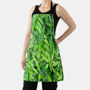 Lush Green Leaves Pattern – Nature Botanical  Apron