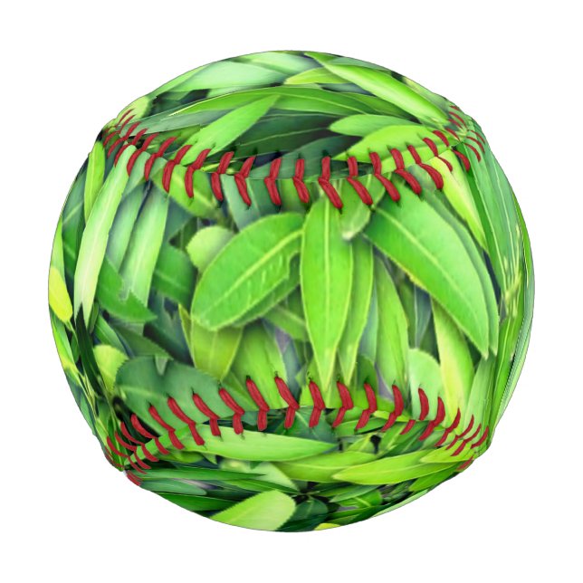 Lush Green Leaves Pattern – Nature Botanical  Baseball (Front)