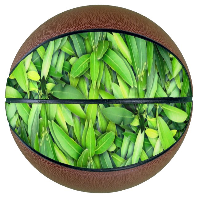 Lush Green Leaves Pattern – Nature Botanical  Basketball (Front)