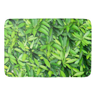 Lush Green Leaves Pattern – Nature Botanical Bath Mat