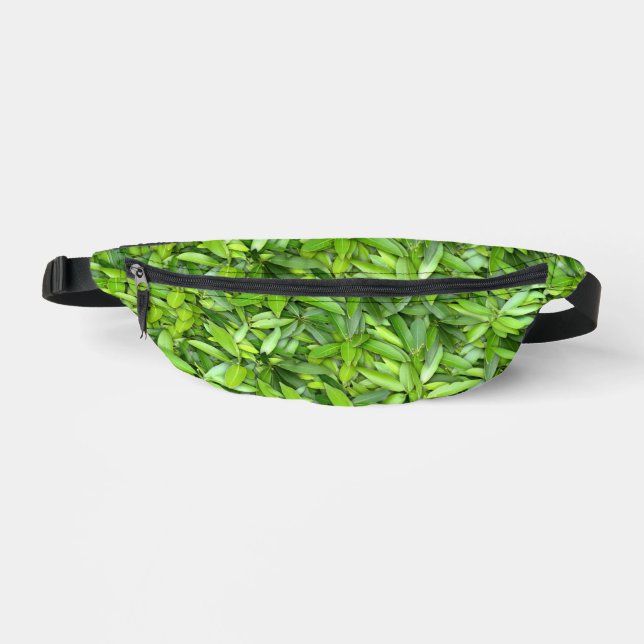 Lush Green Leaves Pattern – Nature Botanical  Bum Bags (Front)