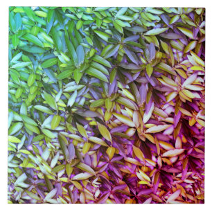 Lush Green Leaves Pattern – Nature Botanical  Ceramic Tile