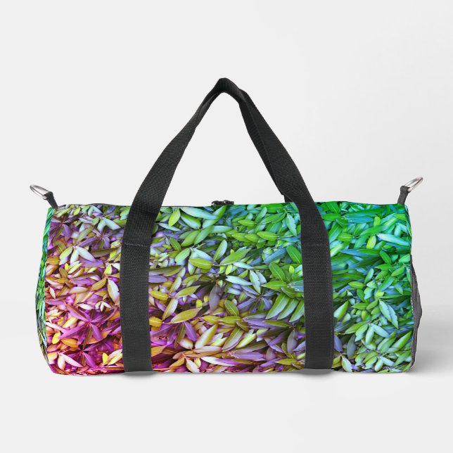 Lush Green Leaves Pattern – Nature Botanical  Duffle Bag (Front)
