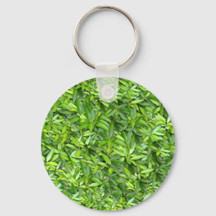 Lush Green Leaves Pattern – Nature Botanical  Key Ring