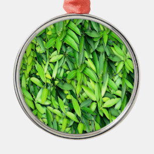 Lush Green Leaves Pattern – Nature Botanical  Metal Ornament
