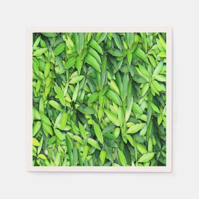 Lush Green Leaves Pattern – Nature Botanical  Napkin (Front)