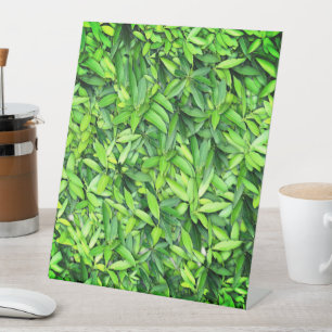 Lush Green Leaves Pattern – Nature Botanical Pedestal Sign