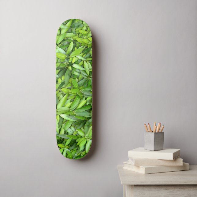 Lush Green Leaves Pattern – Nature Botanical  Skateboard (Wall Art)