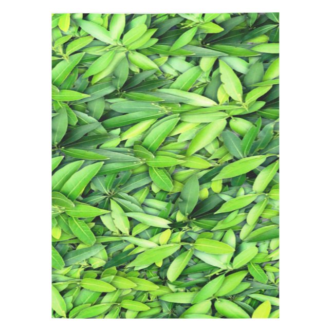 Lush Green Leaves Pattern – Nature Botanical  Tablecloth (Front)