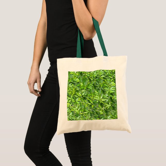 Lush Green Leaves Pattern – Nature Botanical  Tote Bag (Front (Product))