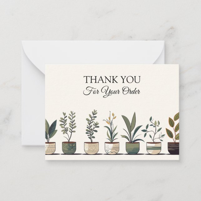 Lush Green Plants Thank You Card (Front)