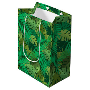 Lush Green Tropical Jungle Foliage Medium Gift Bag